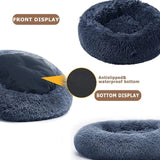 HULIANFU Long Plush Dog Bed House Dog Mat Winter Warm Sleeping Cats Nest Soft Long Plush Dog Basket Pet Cushion Portable Pet Bed
