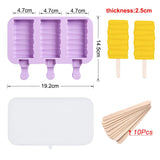 HULIANFU SILIKOLOVE Healthy Silicone Ice Cream Mold Easy Popsicle Mold Reusable Ice Cream Bar Pop Molds For DIY Making Summer Favorites