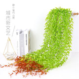 HULIANFU Simulation plant willow leaf rattan wedding ceiling wall hanging plastic green leaf rattan hanging green plant