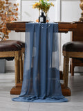HULIANFU Sheer Chiffon Luxury Solid Color Table Runner Rustic Boho Wedding Party Bridal Shower Birthday Home Christmas Decoration