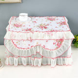 HULIANFU Polyester Yarn Edge Pastoral Lace Style Microwave Dust Cover Home Kitchen Appliances Microwave Oven Emergency Dust Cover