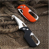HULIANFU Portable Multifunctional Express Parcel Knife, Keychain, Serrated Hook, Carry-on Unpacking, Emergency Survival Tool Box Opener