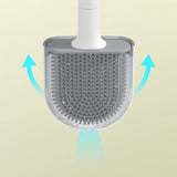 HULIANFU Silicone Toilet Brush Wall-Mounted  Soft Bristles Brushes Set Wash Toilet Wc Accessories with Holder Cleaning Bathroom Tool 20