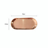 HULIANFU Nordic Style Gold Silver Stainless Steel Dessert Dining Plate Nut Cake Fruit Plate Towel Tray Snack Western Steak Kitchen Plate