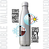 HULIANFU Travel Drinking Kettle Outdoor Sport Water Bottle 500ml Double Wall Stainles Steel Thermos Cup Leakproof Insulated Vacuum Flask