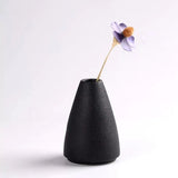 HULIANFU New Black Ceramic Small Vase Home Decoration Crafts Tabletop Ornament Simplicity Japanese-style Decoration
