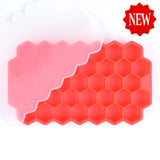 HULIANFU SILIKOLOVE Honeycomb Ice Cube Trays Reusable Silicone Ice cube Mold BPA Free Ice maker with Removable Lids