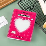 HULIANFU Kpop Card Binder 3inch Photo Album Hollow Love Heart Model Photocard Holder Plaid Album Instax Mini Album For Cards Collect Book