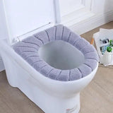 HULIANFU Winter Warm Toilet Seat Cover Closestool Mat 1Pcs Washable Bathroom Accessories Knitting Pure Color Soft O-shape Pad Bidet Cover