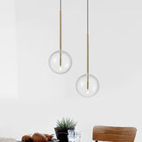 HULIANFU Nordic Modern Pendant Lamp Fixture Clear Glass Lampshade Bedroom Hanging Lights Dining Restaurant Decor Suspension Lustre
