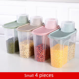 HULIANFU PP Food Storage Box Plastic Clear Container Set with Pour Lids Kitchen Storage Bottles Jars Dried Grains Tank 1.9L-2.5L H1211