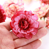 HULIANFU Silk Rose Artificial Flowers 5cm Fake Flowers Head For Home Decor Bedroom Wedding Marriage Decoration DIY Bride Wreath Accessory