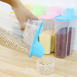 HULIANFU PP Food Storage Box Plastic Clear Container Set with Pour Lids Kitchen Storage Bottles Jars Dried Grains Tank 1.9L-2.5L H1211