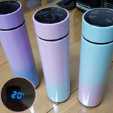 HULIANFU smart digital water bottle keeps cold and heat thermal bottle Stainless Steel Thermos for baby children kids terms