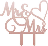 HULIANFU MR&amp;MRS Acrylic Wedding &amp; Engagement Cake Topper Lover Valentine  Day Baking Decoration You&amp;me Anniversary Cake Party Favors