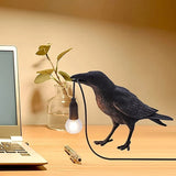 HULIANFU Resin Lucky Bird Crow Wall Lamp Table Lamp Night Light Bedroom Bedside Living Room Wall Lamp Home Decoration
