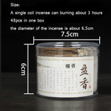 HULIANFU T 48pcs/box Natural Coil Incense Aromatherapy Fragrance Indoors Indian Buddhist Sandalwood Incense Without Censer