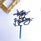 HULIANFU New Creative Brittany Acrylic Cake Topper Gold Black Rose Gold Reunion Cake Topper for Peoples Activity Party Cake Decorations