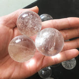 HULIANFU Natural Stone Quartz Polished Crystal Ball Energy Reiki Healing Gift Home Decor Chakra Feng Shui Ornament Mineral Specimen Balll
