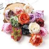 HULIANFU 2023 Silk Peony Artificial Flowers Head Pink Peonies Champagne Fake Flower For Home Wedding Decoration Accessories DIY Handmade Craft