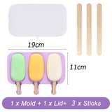 HULIANFU Silicone Ice Cream Mold Popsicle Siamese Molds with Lid DIY Homemade Ice Lolly Mold Cartoon Cute Image Handmade Kitchen Tools