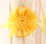 HULIANFU Modern Room Buckle Holder Magnetic Curtain Tieback Flower Strap Window Flower Curtain Tieback Clip-on Rose Tie Holder Decor