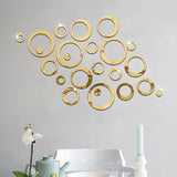 HULIANFU New 24pcs Creative Wall Stickers Mirror Stickers Decal Round Shape For Bedroom Background Modern Fashion Home Decoration