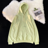 hulianfu Woman's Sweatshirts Solid Drop Shoulder Korean Female Hooded Pullovers  Thicken Warm Oversized Hoodies Women