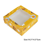 HULIANFU StoBag 5pcs Egg Yolk Crisp Cookie Baking Packing Box Donuts Chocolate Gift Clear Window Birthday Christmas Event &amp; Party Favors