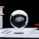 HULIANFU New 80mm K9 Crystal Solar System Planet Globe 3D Laser Engraved Sun System Ball with Touch Switch LED Light Base Astronomy Gifts