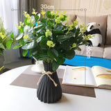 HULIANFU Nordic Flower Vase Ornament Home Plastic Vase White Imitation Ceramic Flower Pot Simple Flower Basket Decor Vases for Flowers