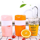 HULIANFU Portable Manual Citrus Juicer for Orange Lemon Fruit Squeezer Child Outdoor Potable Juicer Machine 300ML Orange Juice Cup