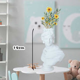 HULIANFU W&amp;G Nordic Vase Home Decor Vase Creative Human Head Portrait Flower Vases Room Decoration Resin David Flower Vase Room Decor