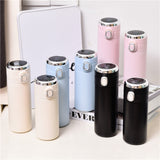 HULIANFU Thermos Water Bottle Coffee Mug Cute Stainless Steel Tumbler Cup with Temperature Display