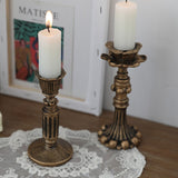 HULIANFU Retro Candlestick Resin Candle Holder Sconce Nostalgic Antique French Candle Stick Rack Accessories Home Decor Photography Props
