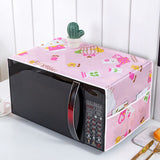HULIANFU Peva Dustproof Microwave Oven Covers Printed Dust Oil Proofing Covers With Double Pockets Storage Bag Kitchen Accessories