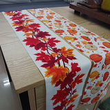 HULIANFU Thanksgiving Table Runner Pumpkin Maple Leaves Halloween Kitchen Dining Table Decoration Christmas For Outdoor Home Party Decor