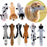 HULIANFU New Cute Plush Toys Squeak Pet Wolf Rabbit Animal Plush Toy Dog Chew Squeaky Whistling Involved Squirrel Dog Toys