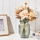 HULIANFU 2023 Autumn Artificial Flowers 43cm Silk Rose Flower Bouquet Arrangement Luxury Fake Flower Wedding Living Room Decoration