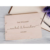 HULIANFU Personalized Wedding Guest Book Unique Wooden Guest Book Wedding Wishes Custom Name and Date A4/A5 Creative Beautiful