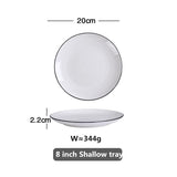 HULIANFU White Dinner Plate Set Ceramic Kitchen Plate Tableware Set Food Dishes Rice Salad Noodles Bowl Soup Kitchen Cook Tool 1pc