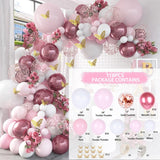HULIANFU Rose Apricot Balloon Garland Arch Kit Wedding Birthday Party Decoration Kids Confetti Latex Balloons Baby Shower Decor Baloon
