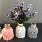 HULIANFU Modern Flower Vase Imitation Ceramic Flower Pot Decoration Home Plastic Vase Flower Arrangement Nordic Style Home Decoration