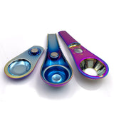 HULIANFU Spoon Smoking Pipe Portable Creative Herb Tobacco Cigarette Ignescent Metal Pipes For Smoking Gift Box
