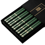 HULIANFU JANKNG 5 Pair Japanese Chopsticks Alloy Non-Slip Sushi Chop Sticks Set Chinese Gift Reusable Chopsticks Tableware Gift Kitchen