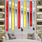 HULIANFU Self-adhesive 10pcs Mirror Surface 3D Acrylic Strip Wall Sticker Living Room TV Back Drop DIY Art Wall Ceiling Edging Edge Decor