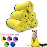 HULIANFU Quick-drying Pet Dog and Cat Towels Soft Fiber Towels Water-absorbent Bath Towel Convenient Pet Shop Cleaning Towel Pet Supplies