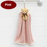 HULIANFU Quick-Dry Hand Towel Cute Bear Coral Fleece Holdable Kitchen Toilet Towel Absorbent Wipe Plush Hand Towel Bathroom Hanging Towel