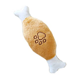 HULIANFU Pet Toys Plush Squeaky Toy Bite-Resistant Clean Dog Chew Puppy Training Toy Soft Banana Bone Vegetable Fruit Pet Supplies