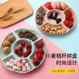HULIANFU Multi-function Plastic Fruit Plate Dessert Tray Plate Snack Dish 6 Compartments High Quality
